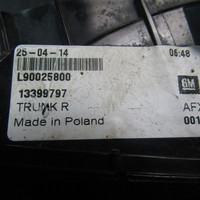 Фонарь задний внутренний правый на Opel Astra J 2010>